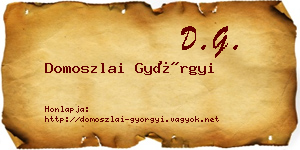 Domoszlai Györgyi névjegykártya